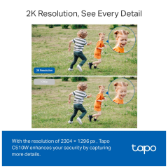 TP-LINK Tapo C510W, 2K QHD, Yatay Dikey Dış Mekan IP66, WiFi, Renkli Gece Görüşü, İki Yönlü Ses Güvenlik Kamerası