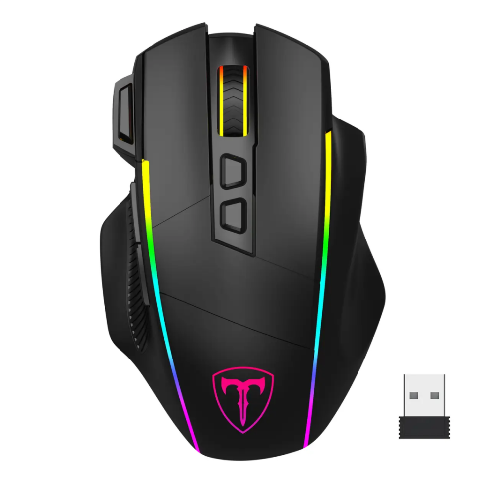 T-DAGGER TM330, Roadmaster Wireless, Programlanabilir RGB Backlight, 8 Buton, USB Kablolu, WiFi 2.4Ghz, Bluetooth, 16.00DPI, Gaming Mouse