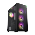 VENTO VG3400S Mid Tower, Siyah, Temperli Cam, RGB, ATX GAMING KASA (PSU YOK)