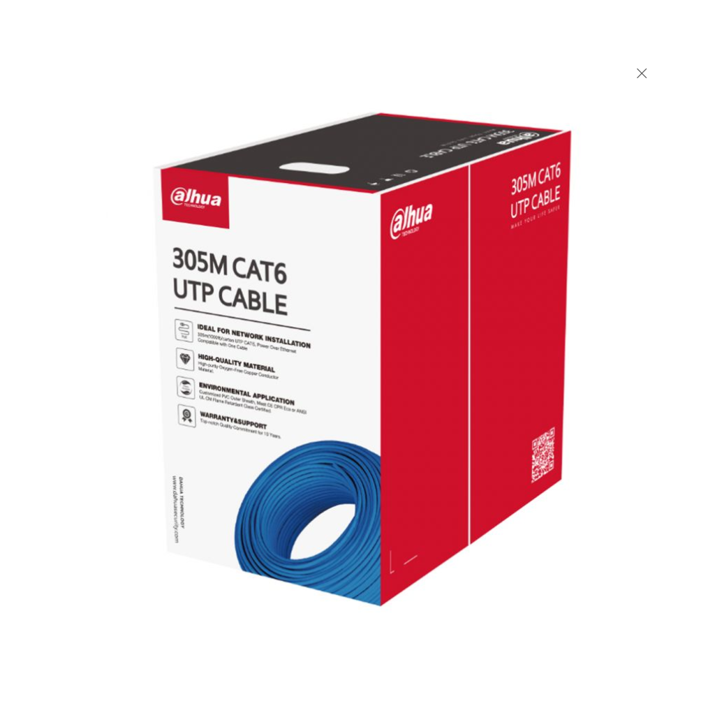 DAHUA DH-PFM923I-6UN-C, CAT6 305m, 24AWG 0.53mm, UTP, %100 Bakır, LSZH Halogen Free Kablo, Mavi Renk