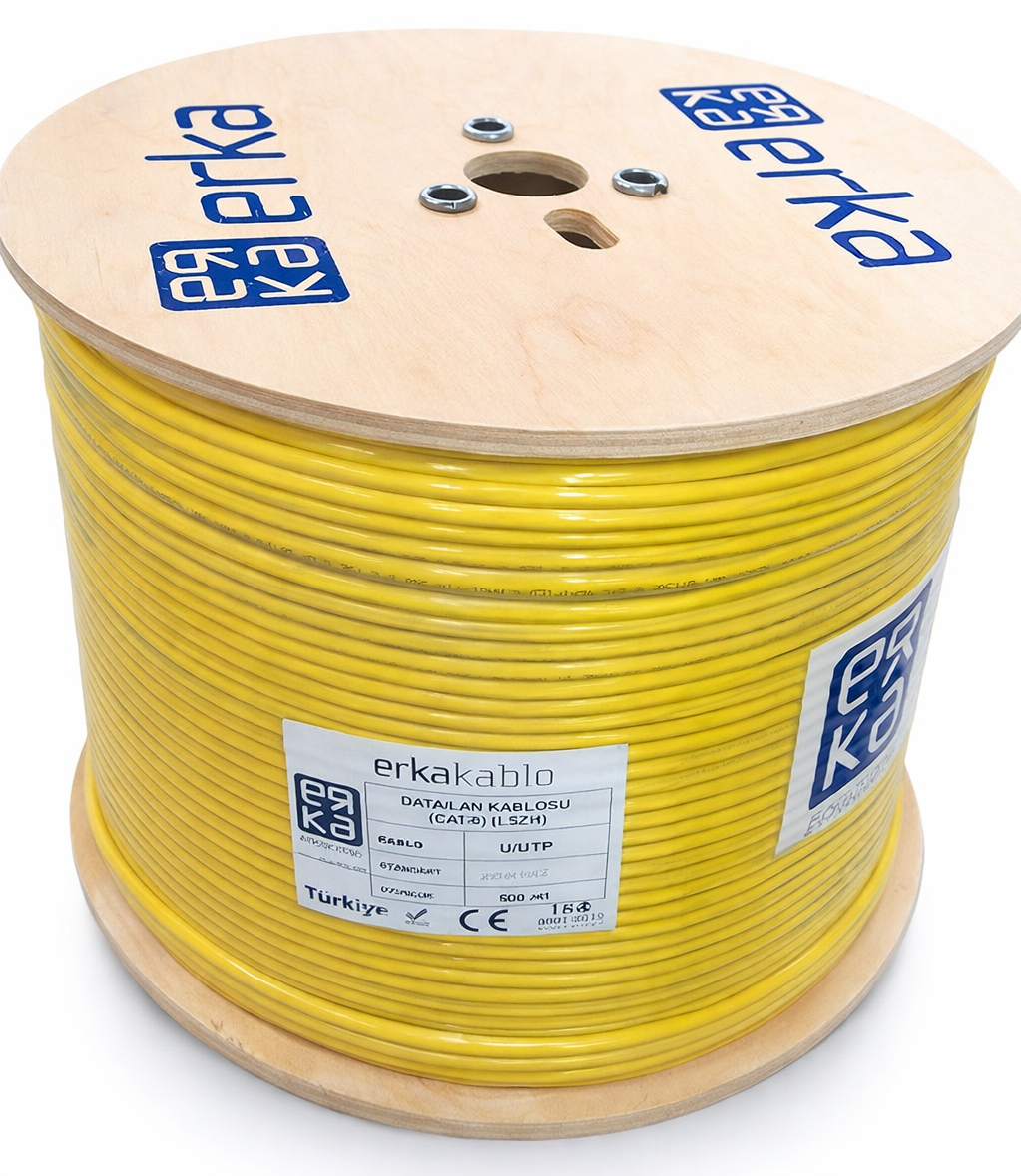 ERKA LAN CAT6 U/UTP BAKIR 500 METRE 4X2X23XAWG(HF) SARI (1L60-H140-0P1U)