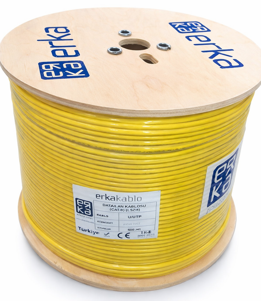 ERKA LAN CAT6 U/UTP BAKIR 500 METRE 4X2X23XAWG(HF) SARI (1L60-H140-0P1U)