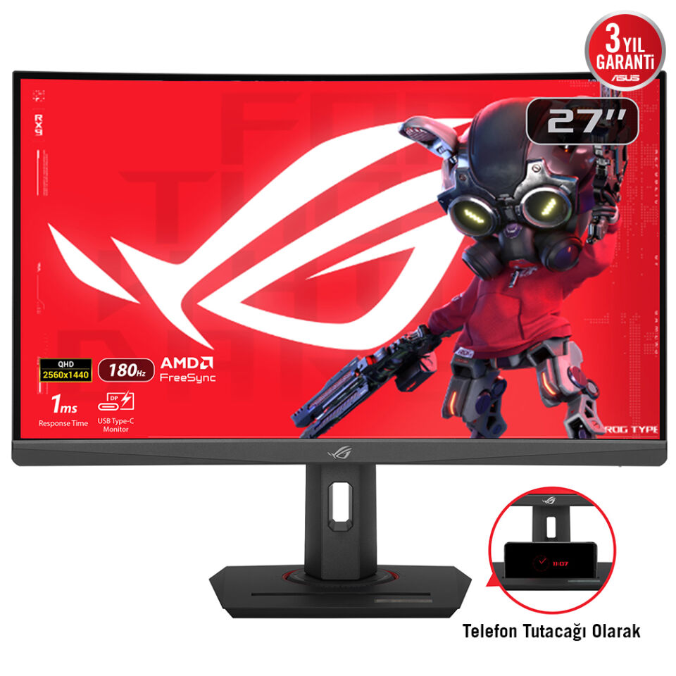 ASUS ROG STRIX XG27WCS 27'' 1MS 180Hz QHD 2560x1440 DP/HDMI/TYPE-C VESA PIVOT IPS LED GAMING MONITOR