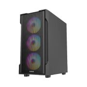 FAZEON F1 M650BBM 650W 80  4x RAINBOW FIXED LED FAN MICRO ATX 2xUSB3.0 SİYAH KASA