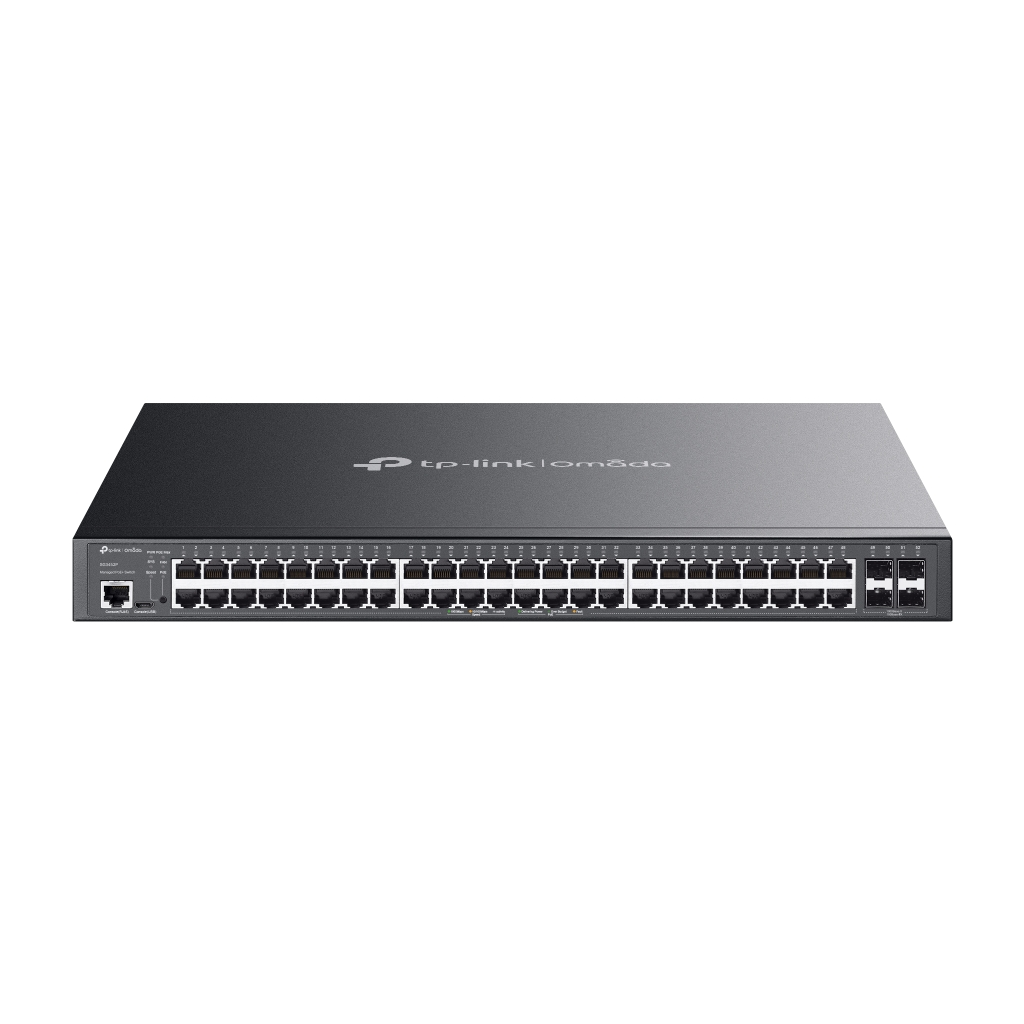 OMADA SG3452P, 52 Port Gigabit,  48 Port Gigabit PoE+, 384W, 4 Port SFP, L2+ Yönetilebilir, Rackmount Metal Kasa Switch
