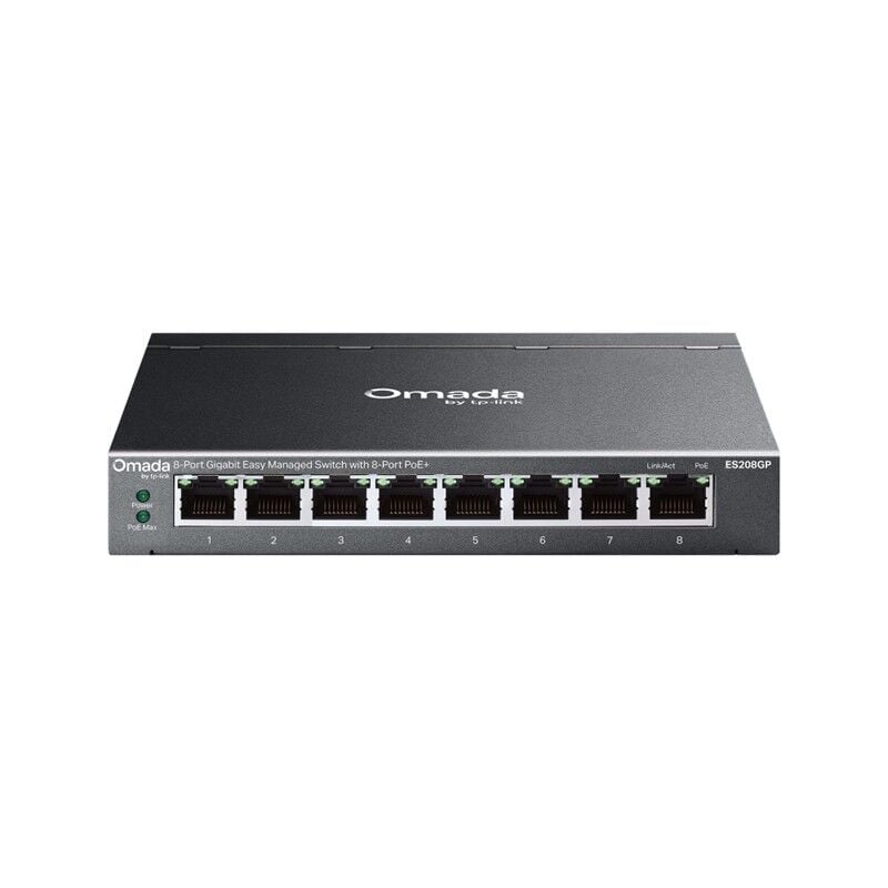 TP-LINK OMADA ES208GP 8 PORT GIGABIT 8 PORT POE 64W YONETİLEBİLİR METAL KASA SWITCH
