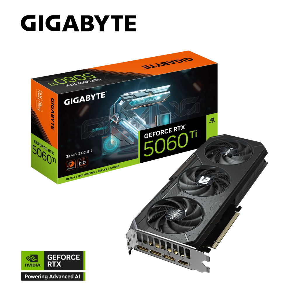 GIGABYTE GV-N506TGAMING OC-8GD, RTX5060TI, GAMING OC, 8Gb, GDDR7, 128BIT, 3 Fanlı, 1xHDMI, 3xDP, GAMING Ekran KARTI