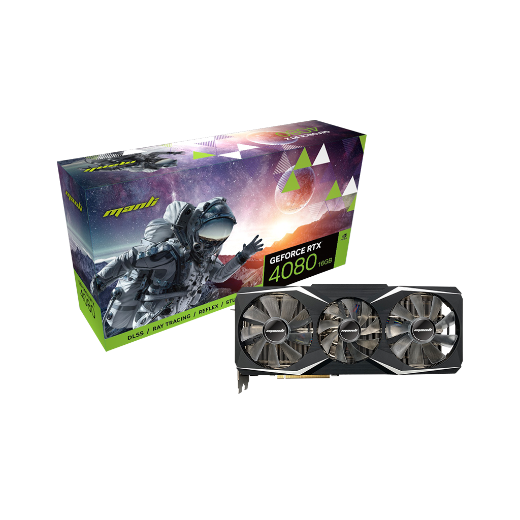 MANLI M-NRTX4080/6RMHPPP-M3520, GEFORCE RTX4080, 16Gb, 256Bit, GDDR6X, 1xHDMI, 3xDP GAMING Ekran Kartı
