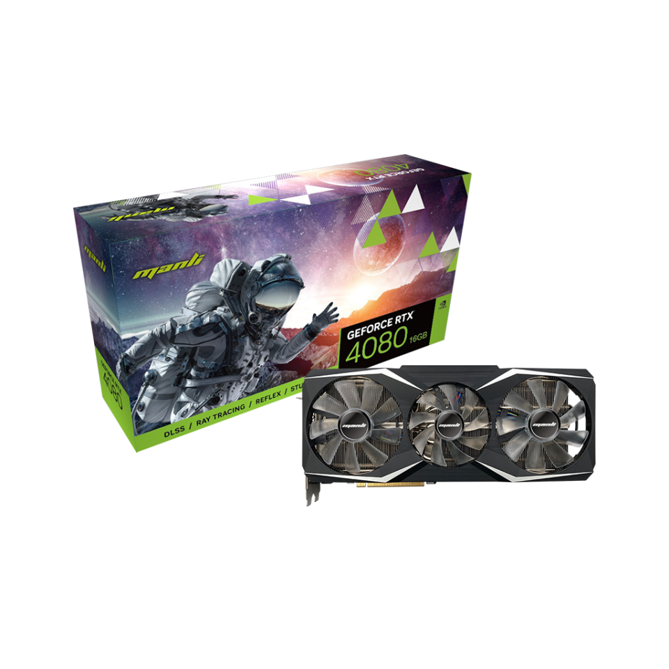 MANLI M-NRTX4080/6RMHPPP-M3520, GEFORCE RTX4080, 16Gb, 256Bit, GDDR6X, 1xHDMI, 3xDP GAMING Ekran Kartı