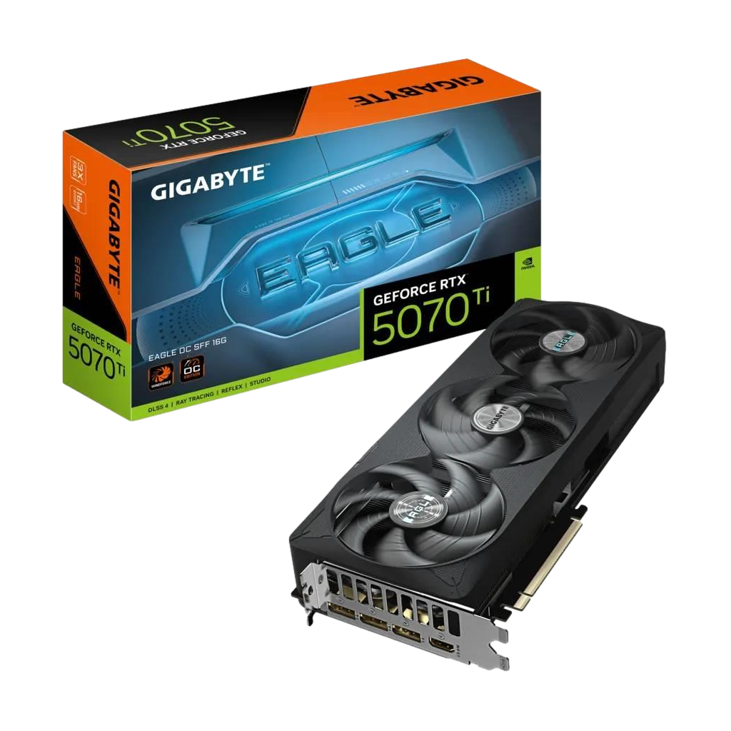 GIGABYTE GV-N507TEAGLE OC-16GD, RTX5070TI, EAGLE OC, 16Gb, GDDR7, 256BIT, 3 Fanlı, 1xHDMI, 3xDP, GAMING Ekran KARTI