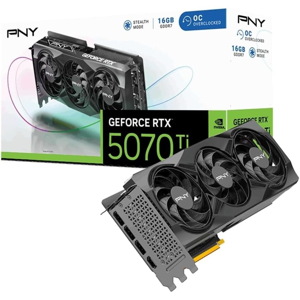PNY  RTX5070TI 16GB GDDR7 256Bit 3xDP/1xHDMI(VCG5070T16TFXPB1)
