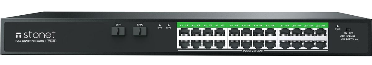 STONET P124GC 24 PORT GB POE SWİTCH, 2xGB UPLİNK, 2*SFP PORT