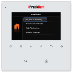 * PRATİK KART (2K-430) 4.3 İNÇ DAİRE İÇİ MONİTÖR (DAİRELER ARASI GÖRÜŞME DOKUNMATİK BUTON)