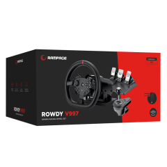 RAMPAGE ROWDY, V997 ONLY, USB/PC, 3mt Kablolu, Direksiyon, Pedal, Vites, Titreşimli, Gaming Oyuncu Direksiyonu