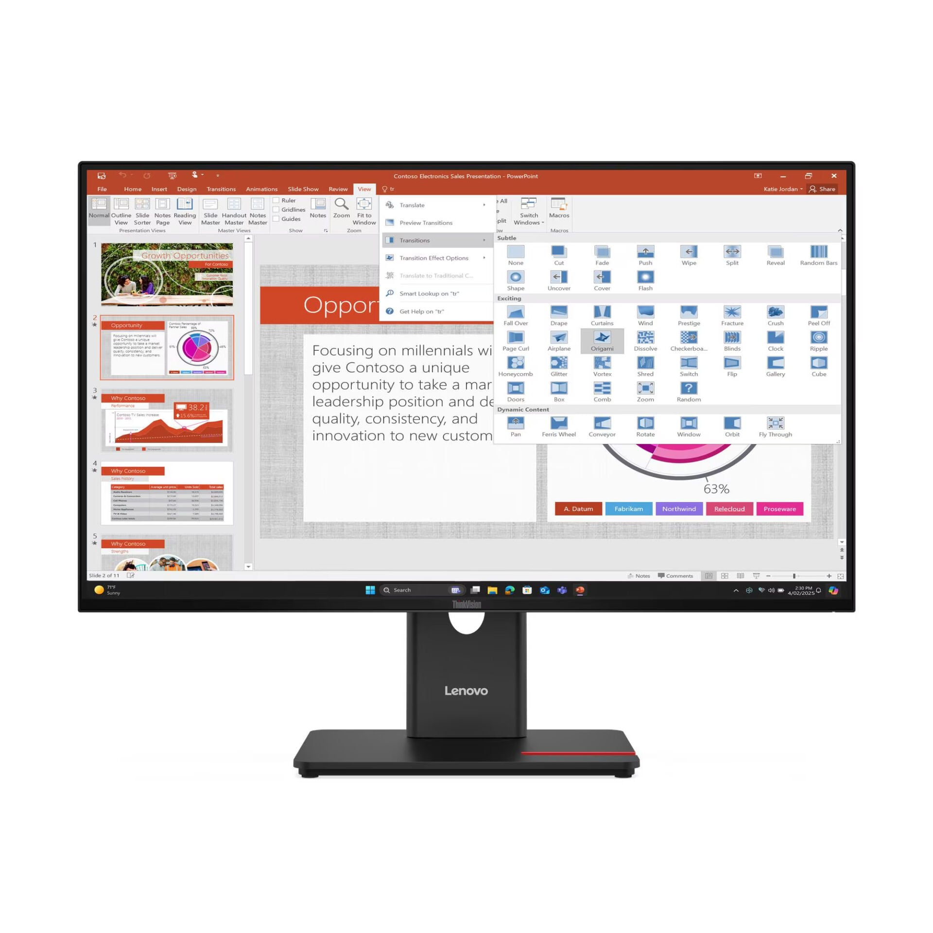LENOVO T27-40 THINKVISION 64A5MAT6TK 27'' 4MS 120HZ VGA/HDMI PIVOT WLED MONITOR