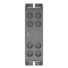 PHILIPS SPN3180A/62, 8 Soket, Akım Korumalı Priz, 2400 Joules, 2Mt Kablo, (Gri)