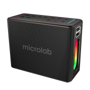 MICROLAB M60 Vega, 100W, Taşınabilir, BT/USB/AUX/TF/Type-C, RGB Işıklı, 15000mAh Batarya, 2adet Mikrofon, Karaoke/Parti, Bluetooth Speaker,