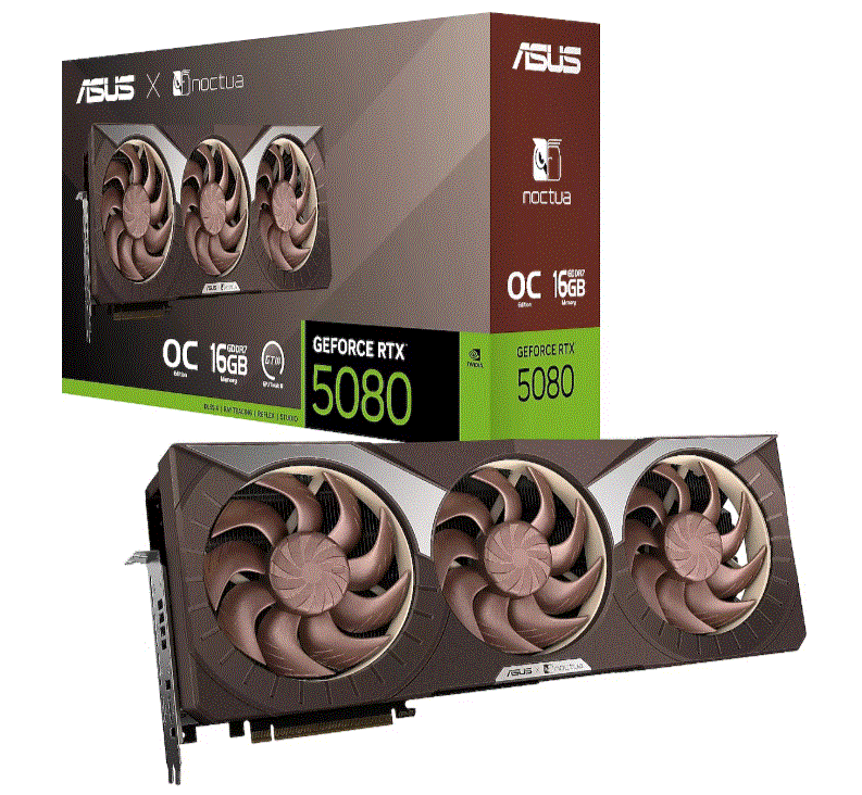 ASUS RTX5080-O16G-NOCTUA RTX5080 16GB Geforce RTX5080 GDDR7 256bit 2xHDMI 3xDP 16x Ekran Kartı