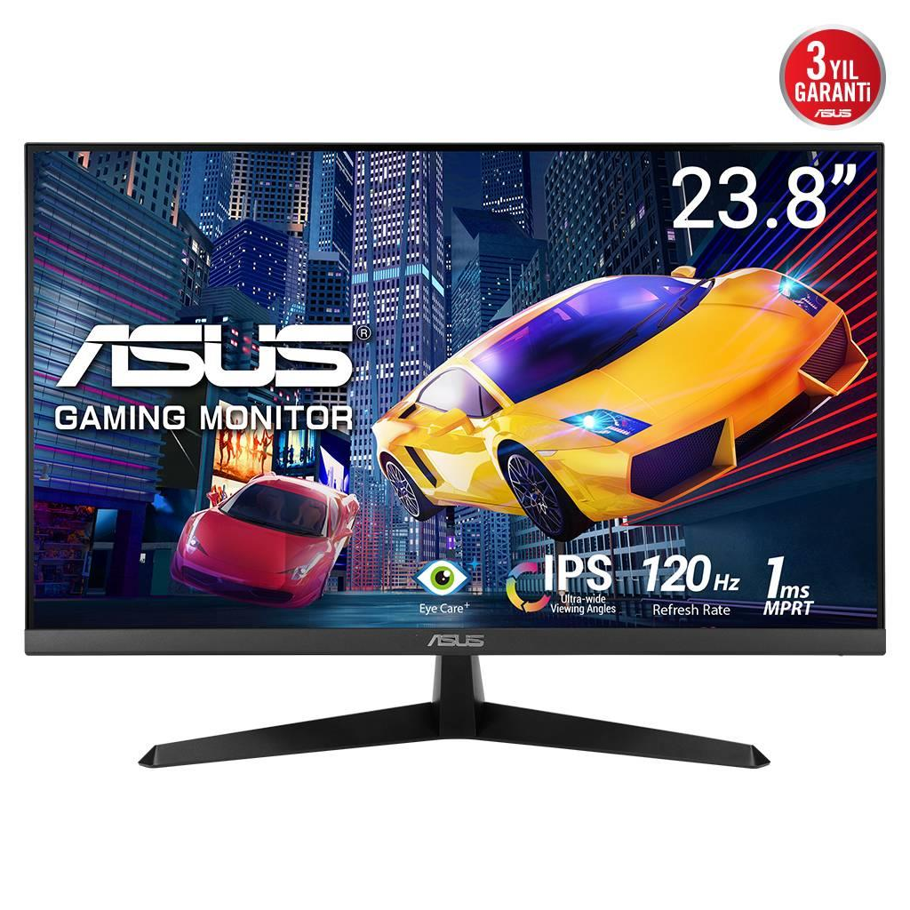 ASUS VY249HGR 23.8" 1ms, 120Hz, Full HD, HDMI, D-Sub, IPS LED, Anti Bakteriyel, Mavi Işık Filtresi, Eye Care, GAMING Monitör