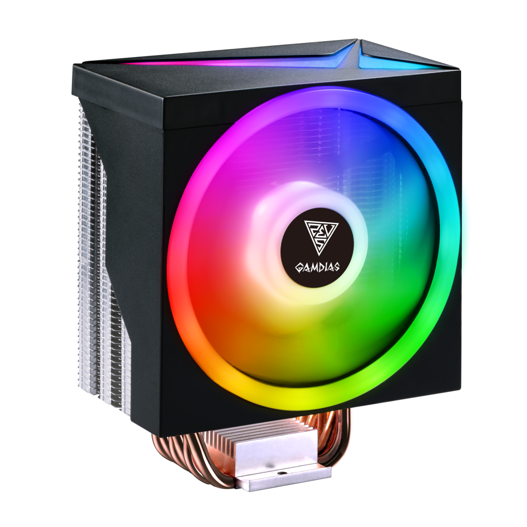 GAMDIAS BOREAS M1-610, LED Lights, 120mm, CPU  Kule Tipi Hava Soğutma, Doğrudan Temas Teknolojisine Sahip 6 adet Gelişmiş Bakır Isı Borusu (AMD AM4-AM5 ve INTEL Tüm işlemciler ile uyumlu)