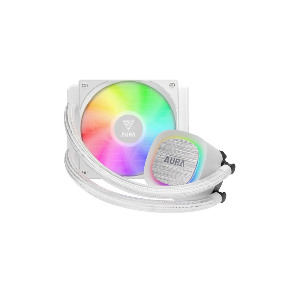 GAMDIAS AURA GL120 V2 WH, White Edition, 120mm,  RGB, 1 Fanlı, CPU Sıvı Soğutma