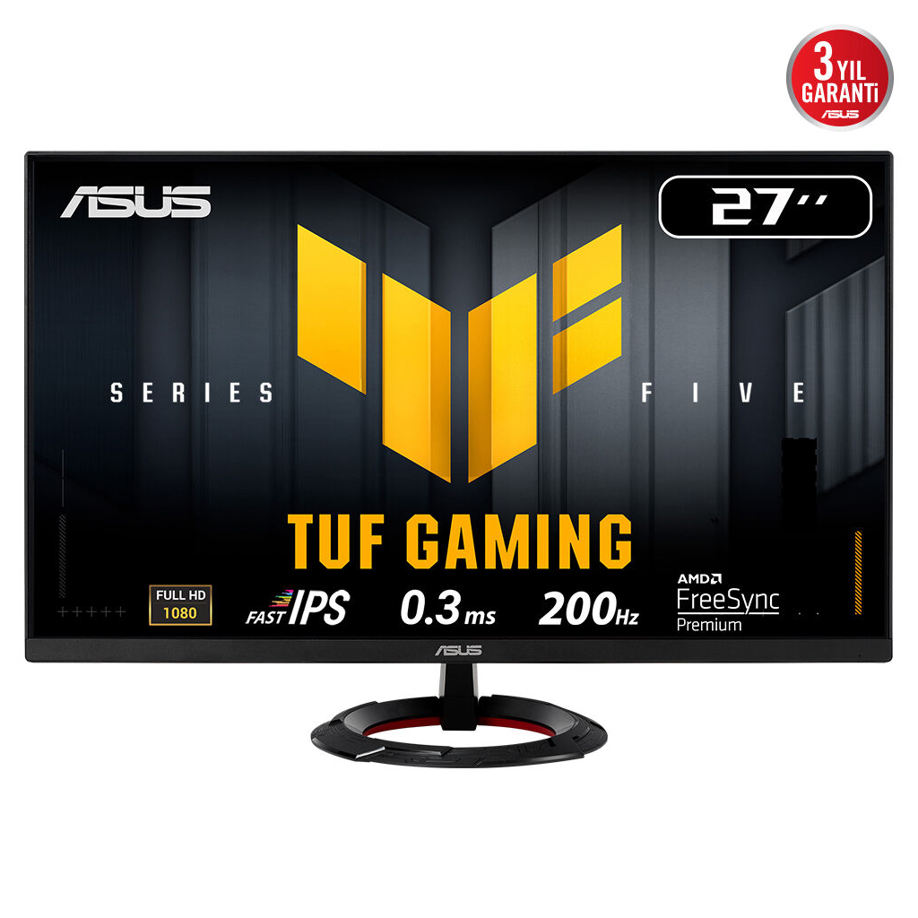 ASUS TUF GAMING VG279Q5R 27" 0.3ms, 200Hz, Full HD, DP, 2xHDMI, Hoparlör, Fast IPS LED, ELMB Sync Premium, GAMING Monitör