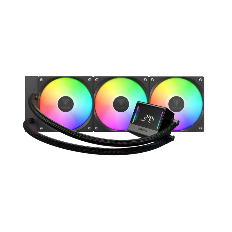 GAMDIAS CHIONE E4-360, 360mm, ARGB, 3 Fanlı, Dijital Ekran, CPU Sıvı Soğutma