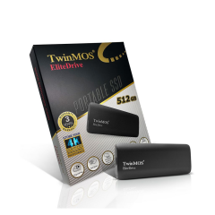 TwinMOS PSSDFGBMED32, 512GB, Taşınabilir External SSD, USB 3.2, Type-C (Dark Grey)