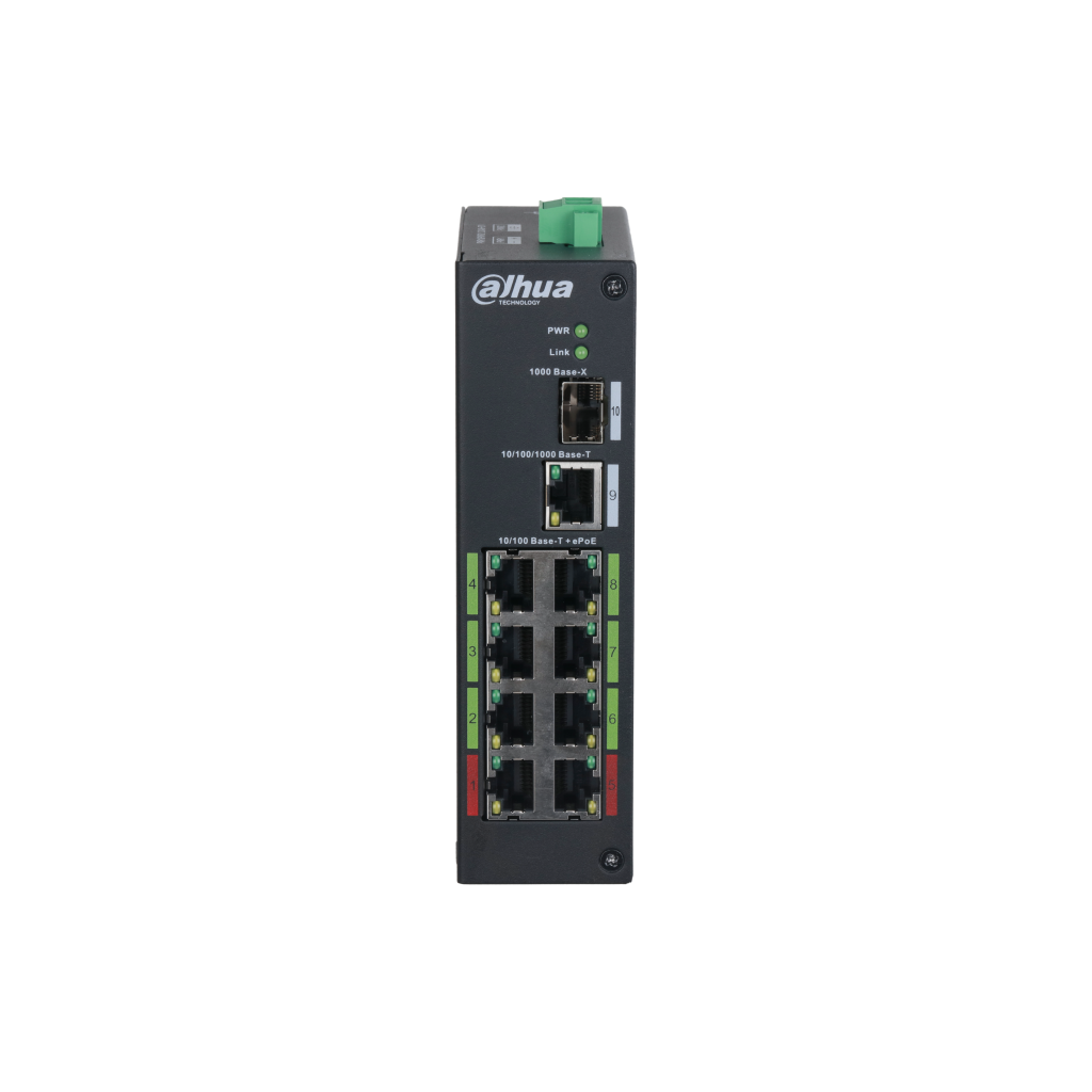 DAHUA LR2110-8ET-120, 10Port, Megabit, 8 Port Megabit PoE, 120W, 1 Port Gigabit, 1 Port Gigabit SFP, Endüstriyel, Masaüstü Switch