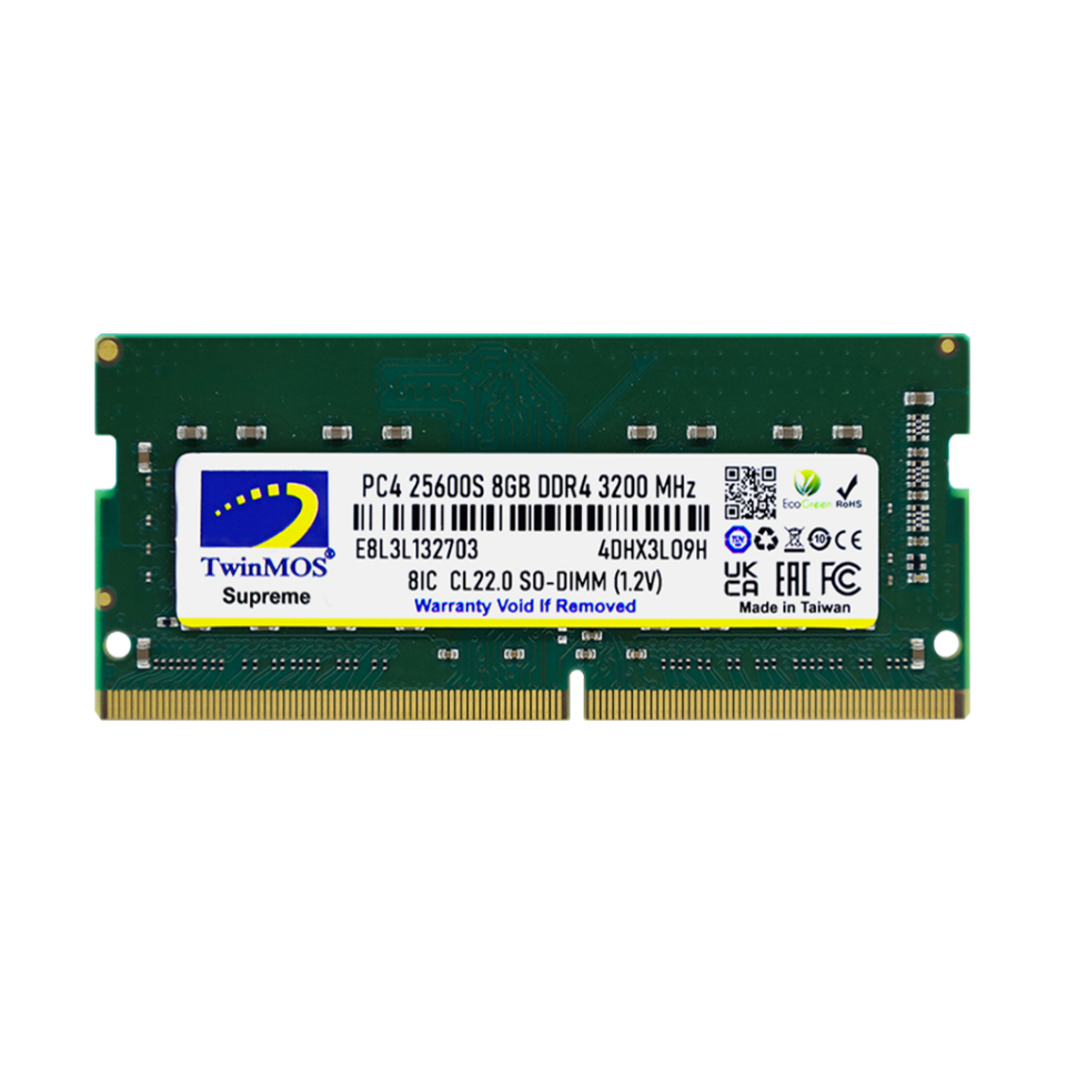 TwinMOS MDD48GB3200N, 8GB, DDR4, 3200MHz, 1.2V Notebook Ram