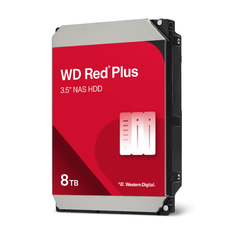 WD RED Plus, WD80EFPX, 3.5", 8TB, 256Mb, 5640 Rpm, 7/24 GÜVENLİK-NAS-SERVER HDD