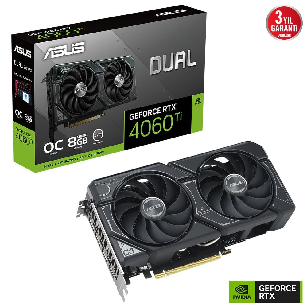 ASUS DUAL-RTX4060TI-O8G RTX4060TI 8GB GDDR6X 128Bit 3xDP/1xHDMI