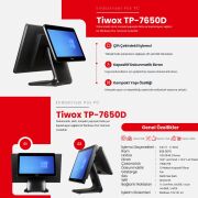 TIWOX TP-7650D I7 5.GEN 8GB/128GB SSD +13.3'' 2.EKRAN ENDÜSTRİYEL POS PC