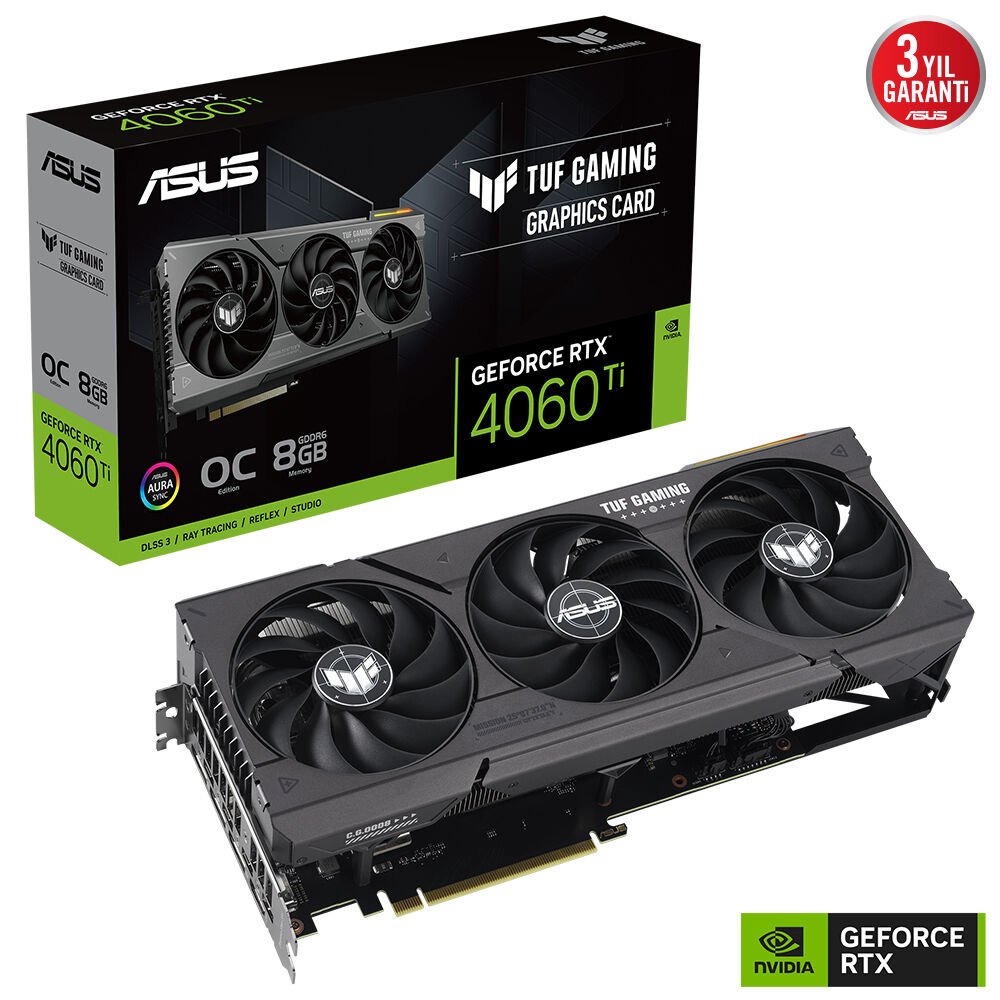 ASUS TUF-RTX4060TI-O8G RTX4060TI 8GB GDDR6X 128Bit 3xDP/1xHDMI