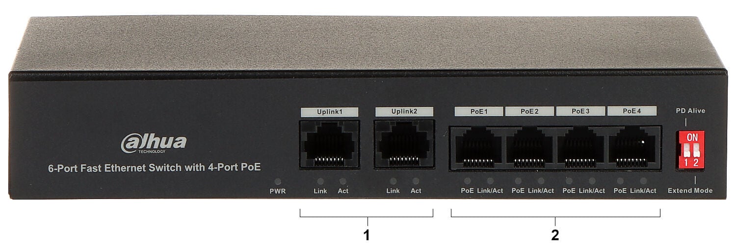 DAHUA DH-PFS3006-4ET-36  6 Port Fast Ethernet Switch with 4 Port PoE
