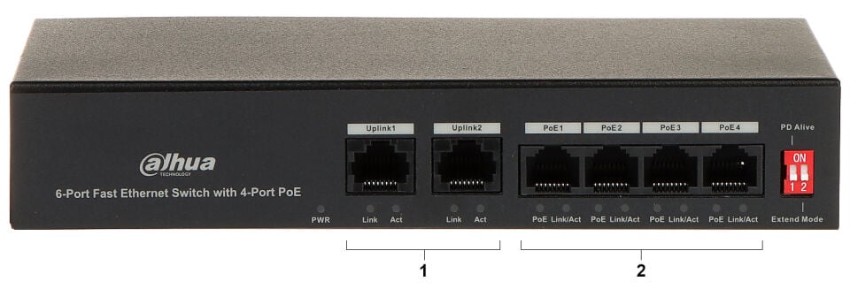 DAHUA DH-PFS3006-4ET-36  6 Port Fast Ethernet Switch with 4 Port PoE