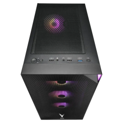 VENTO VG3400S Mid Tower, 650W 80+ Siyah, Temperli Cam, RGB, ATX GAMING KASA