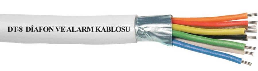 DT8 8x0,22 CCA Diafon ve Alarm Kablosu (100MT)