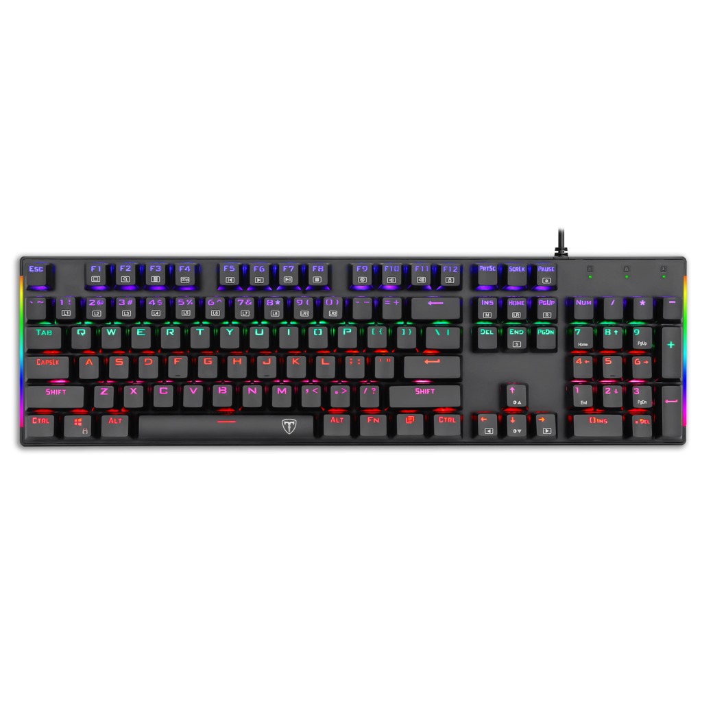 T-DAGGER NAXOS, T-TGK310-BL, USB Kablolu, Türkçe Q, Rainbow Backlight, Blue Mekanik Switch, 104 Tuşlu, Gaming Klavye