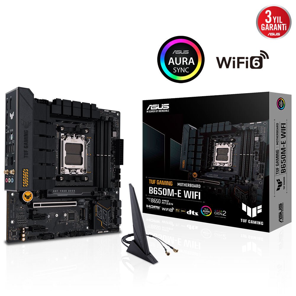 ASUS TUF GAMING B650M-E WIFI 4xDDR5 HDMI DP 2xM.2 AM5 ANAKART