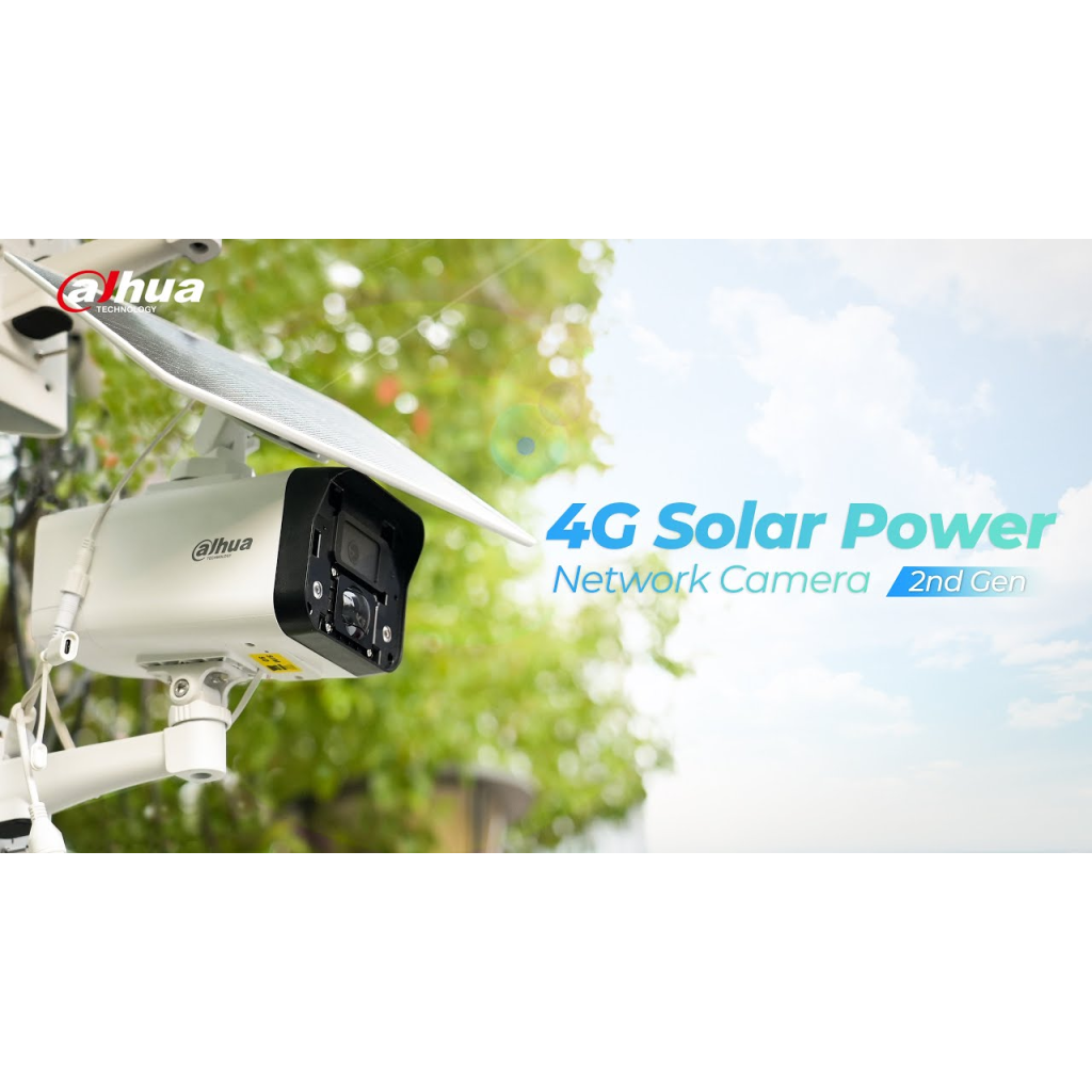 DAHUA IPC-HFW2441DG-4G-SP-B-MAX, 4Mpix, 3,6mm Lens, H265+, 30Mt Gece Görüşü, Dahili Mikrofon, IP67,  Solar(Güneş Enerjili) IP Kamera