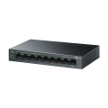 TP-LINK LS109P, Green Tech, 8 Port MegaBit, POE 63W, 1 Port Uplink, Long Range 250Mt, Yönetilemez, Metal Kasalı Switch