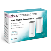 TP-LINK DECO-E4, AC1200, İkili Mesh, 1200Mbps, Dual Band, 2Port Megabit Lan, 260m2 Çekim Alanı, Router, Geniş Alan İnternet Ağı Sağlayıcısı