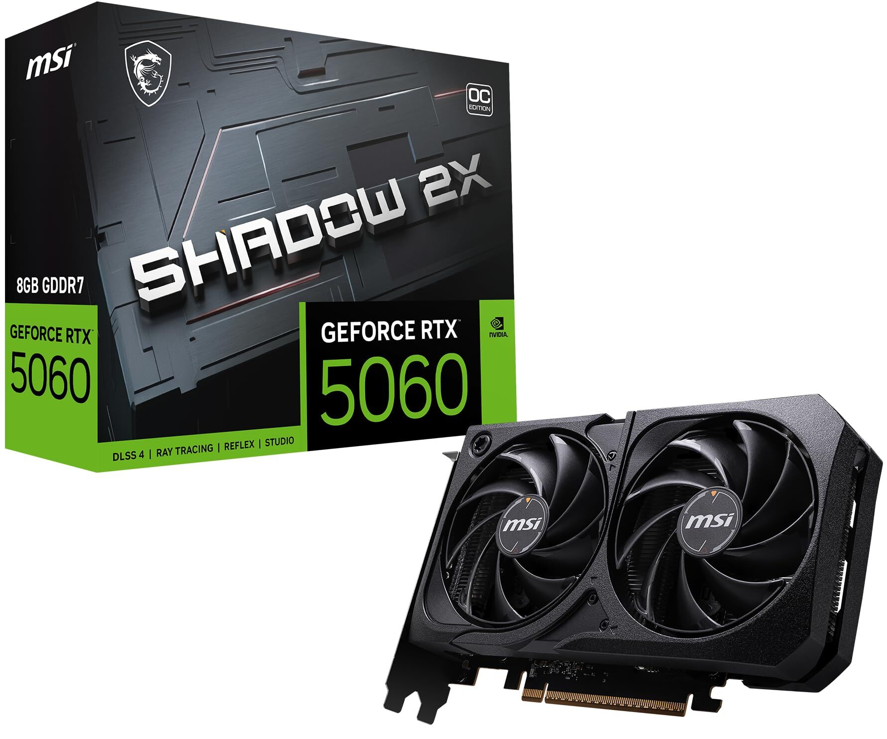MSI RTX5060 8G SHADOW 2X OC 8GB Nvidia RTX5060 GDDR7 128bit HDMI 3xDP 16x Ekran Kartı