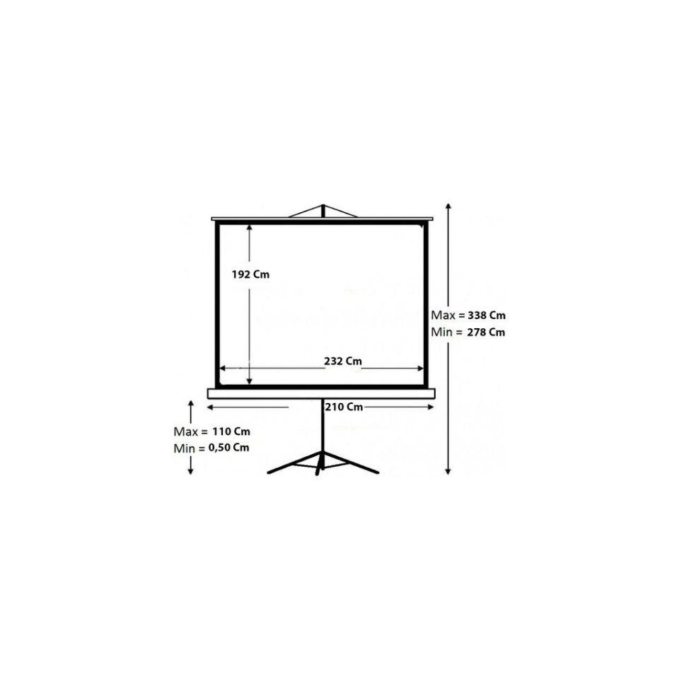 Codegen TX-24 TRIPOD PROJEKSİYON PERDESİ 240X200 (Arkası Siyah Fonlu - Taşınabilir Ayaklı Model)