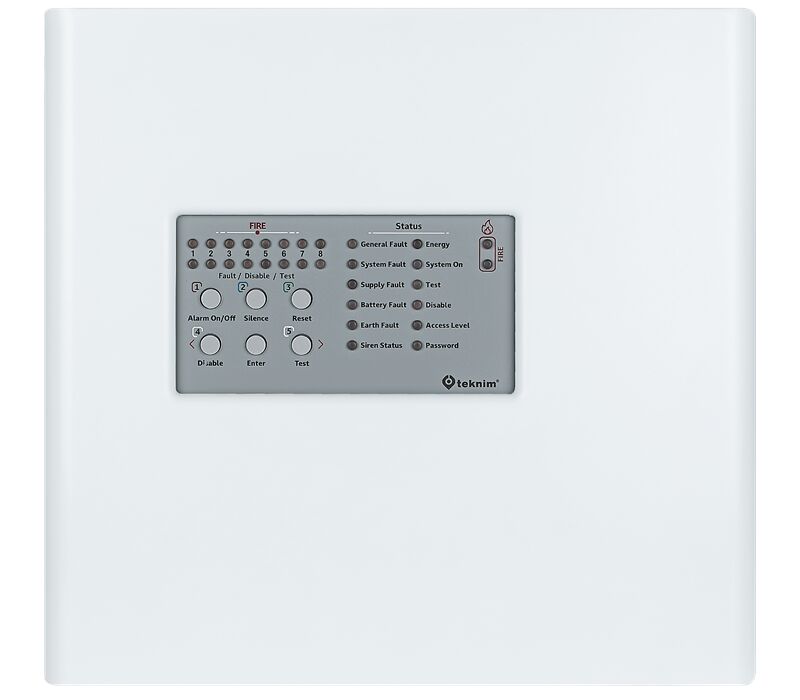 TEKNİM TFP-4408P 8 Bölgeli Konv. Plastik Kasa Yangın Alarm Paneli