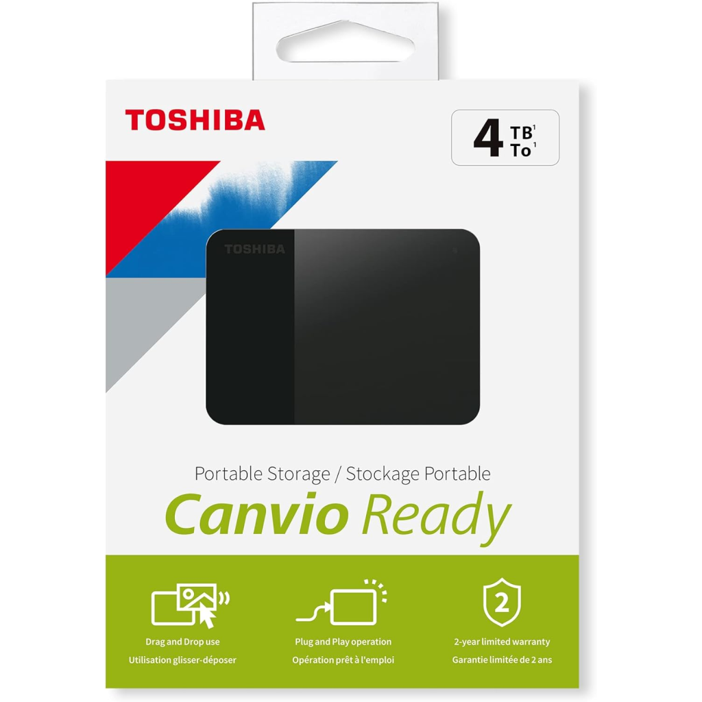 TOSHIBA HDTP340EK3CA, Canvio Ready, 4TB, 2.5'' USB 3.0, Taşınabilir, Harici HDD, (Black)