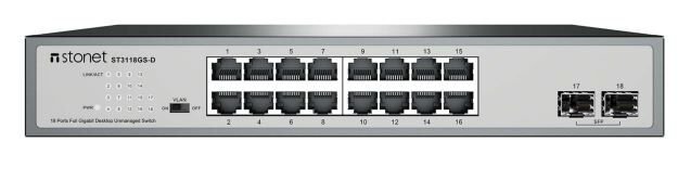 STONET ST3118GS-D 16P BAKIR+2P SFP RACKMOUNT GB ETHERNET SWİTCH