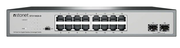 STONET ST3118GS-D 16P BAKIR+2P SFP RACKMOUNT GB ETHERNET SWİTCH