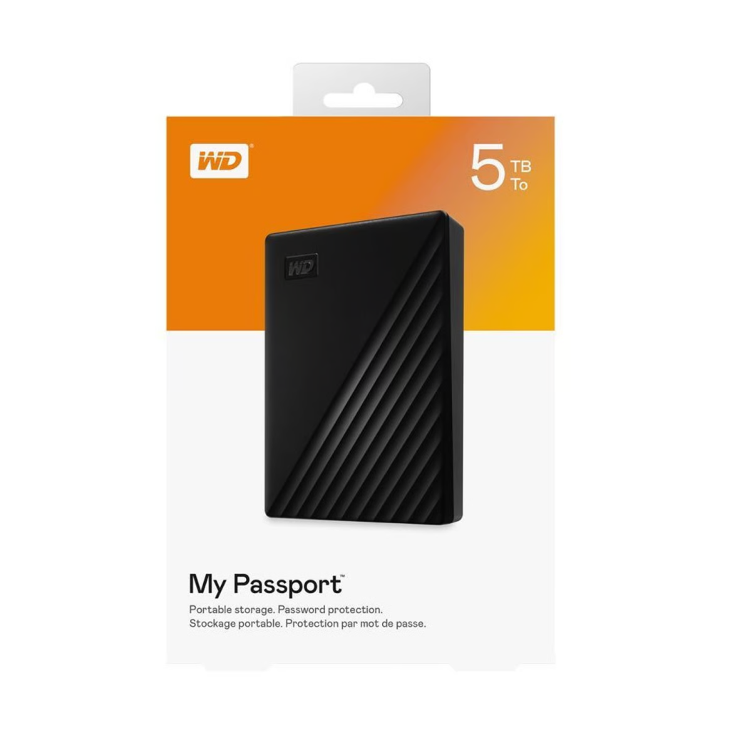 WD WDBPKJ0050BBK-WESN MyPassport 5TB, 2,5"   USB3.2, Taşınabilir, Harici HDD Siyah,  (Türkiye Distribütörü Garantili)